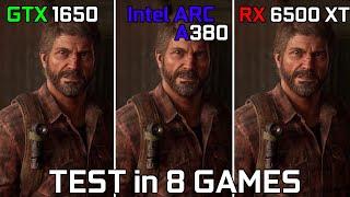 GTX 1650 vs Intel Arc A380 vs RX 6500 XT - Test in 8 Games