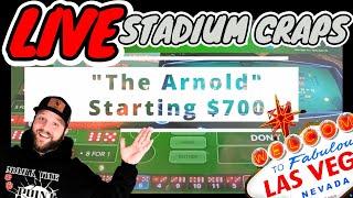 "The Arnold" Live Stadium Craps at Las Vegas Casino!