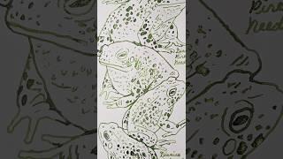 Drawing Toads | Diamine Inkvent Calendar 2024, Day 23, Pine Needle Fountain Pen Ink