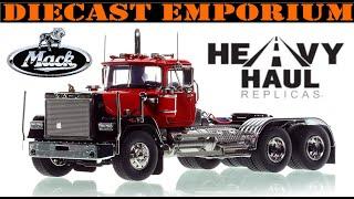 1:50 Scale Heavy Haul Replicas Mack Superliner Tandem Axle Tractor - Red Over Black