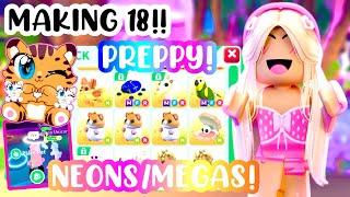 MAKING 18 PREPPY/EXOTIC MEGA AND NEON PETS! 🫢WITH MUM#adoptmeroblox #preppyadoptme #preppyroblox