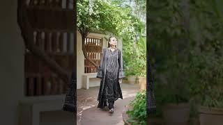 Stunning Black Eid Outfit with Handmade Details | Flora Volume 2 | Naqshi Collection