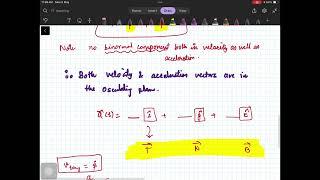 Lecture 20: Tangential and Normal Components of velocity and acceleration