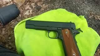 FULL Birchwood Casey's Aluminum Black M1918-A1 Airsoft Pistol