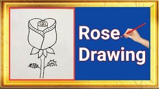 Rose Drawing with Dots| Rose drawing step by step| Dots Drawing| Easy flower drawing|