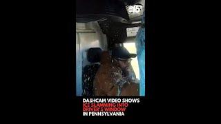 Dashcam video shows ice slamming through driver's windshield in PA