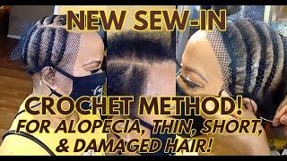 NEW SEW-IN CROCHET METHOD FOR ALOPECIA, SHORT, THIN HAIR WITH GODDESS BOX BRAIDS