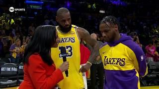 LeBron & Bronny James conduct their first post-game interview together 🫶 | NBA on ESPN