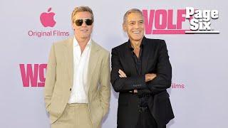 Watch Brad Pitt and George Clooney pal around on the red carpet at ‘Wolfs’ premiere