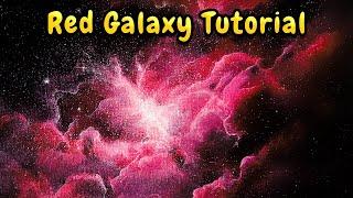 Step By Step Acrylic Galaxy Painting Tutorial - Red Sea Nebula