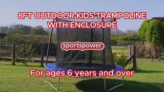 8FT Sportpower Outdoor Kids Trampoline with Enclosure