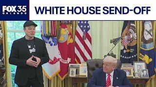 Elon Musk gets White House send-off from President Trump