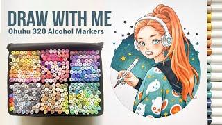  Draw with me / Marker Art "Cosmic Creations" Process / Ohuhu 320 Alcohol Brush Markers