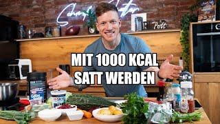 Mit 1000 Kcal satt werden! 4 Mahlzeiten (wenig Kalorien & viel Protein)