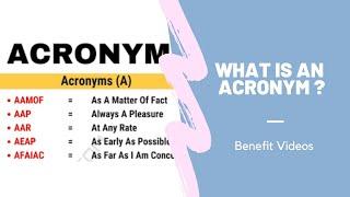 What Is An Acronym ?