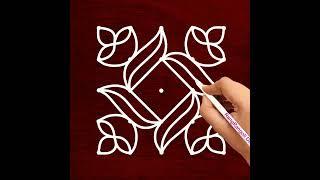 Diwali Special Deepam Rangoli Design with 5x5 dot | Beautiful Rangoli Kolam | Easy Rangoli Muggulu