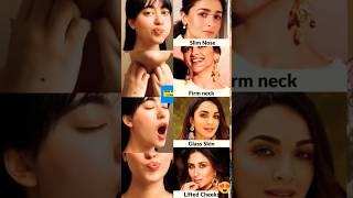 Face yoga & glass skin exercise #facecam #glassskin #slimnose #shorts
