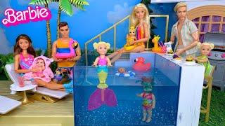 Barbie & Ken Doll Family Pool Party Story