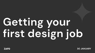 Panel discussion: Getting your first design job