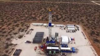 West Texas Drilling Rig - Midland Texas (Birds Eye view)