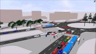 PTV Vissim & Viswalk: Simulation of traffic and pedestrians interaction