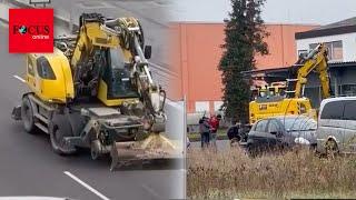 Schneise der Verwüstung: Video zeigt wilde Fahrt in Bagger