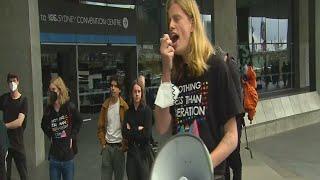 Left-wing activists protest at CPAC Australia