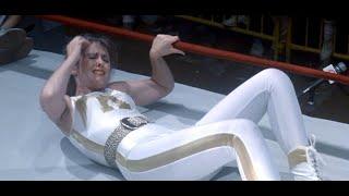 Pam Dawber Cute in 90's White Leotard & Leggings Wrestling 1080P BD