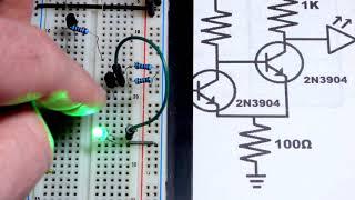 Schmitt trigger circuit using NPN Bipolar Junction transistors BJTs by electronzap electronics