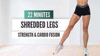 22 MIN SHREDDED LEGS STRENGTH & CARDIO FUSION // (dumbbells, band & chair)