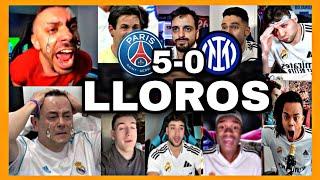 MEJORES REACCIONES y LLOROS MADRIDISTAS al PSG 5-0 INTER DE MILAN