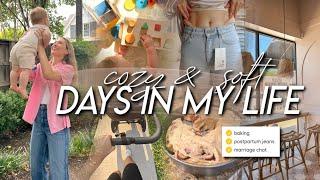 DAYS IN MY LIFE | postpartum jean shopping, marriage real talk, baking cinnamon rolls, & organizing!