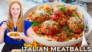 The Best Cheesy Baked Italian Meatballs in Marinara Sauce | Extra Soft, Juicy & Delicious!