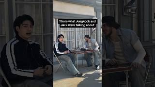 The real audio between Jungkook and Jack Harlow on the set of the 3D MV lol #bts #shorts #jungkook