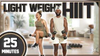 25 Minute Full Body Light Weight Dumbbell HIIT Workout [NO REPEAT/ Low Impact]