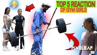 Top 5 gym girls reaction !Anatoly gym prank