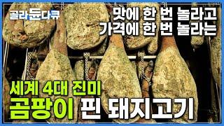 곰팡이 핀 돼지고기가 세계 4대 진미? 초원에서 야생 도토리 먹고 자란 자연 방목 흑돼지로 만든 최고급 햄의 놀라운 맛과 가격|스페인 이베리코 하몽 공장|세계테마기행|#골라듄다큐