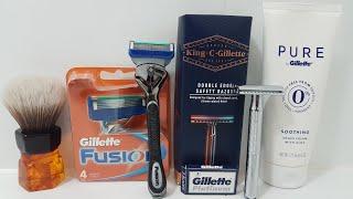 Showdown - Gillette Fusion vs. King C Gillette Safety Razor