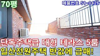 [일산복층빌라] 분양 70평 풍산역세권 강남아파트급 인테리어 초대형5룸 숲조망 단독주택급 테라스 일산전원주택 반값매매