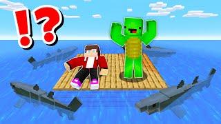 JJ and Mikey SURVIVE on ONE RAFT CHALLENGE in Minecraft / Maizen animation