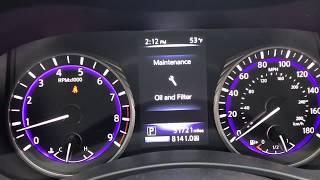 How to reset oil and tire maintenance notification on Infiniti Q50 q70  2014-2017 EASY