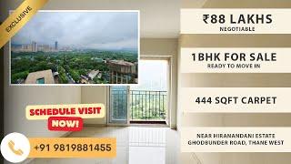 Ready To Move In 1BHK With Deck For Sale | ₹88 Lakhs | 444 SqFt | Near Hiranandani Estate Thane West