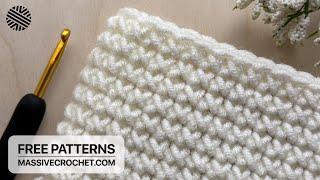 EASY PEASY "X" Crochet Pattern for Beginners (1 ROW REPEAT)!  Crochet Stitch for Bag & Hat