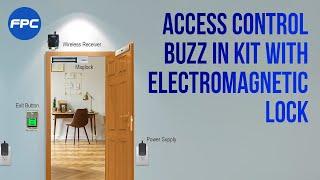 One Door Access Control Buzz In Kit with Electromagnetic Lock, Wireless Receiver and Remote