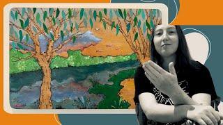 Mixed Media Landscape Artwork with Pyrography, Acrylics, Oil Paint and Collage