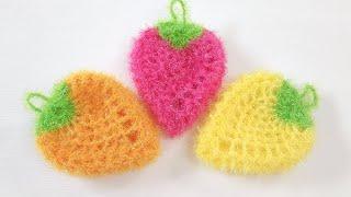 수세미뜨기/ 파인애플/ 딸기수세미//Crochet fruit dish scrubby