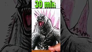 Drawing GODZILLA in 30 sec, 3 min, 30 min | Godzilla x Kong: The New Empire 2024