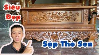 Mẫu Bàn Thờ Gia Tiên Đẹp Sắc Nét Đến Từng CHÙM HOA CỎ