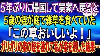 【スカッと総集編】５年ぶりに帰国して実家へ戻ると５歳の姪が庭で雑草を食べていた「この草おいしいよ！」…ガリガリの姿の姪を連れて私が姿を消した結果…