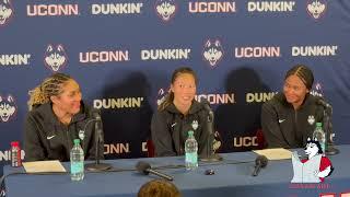 Ice Brady, Kaitlyn Chen, Sarah Strong: UConn women's basketball postgame (Holy Cross) - 12/3/24